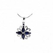 Sapphires set in 18k white gold and diamonds