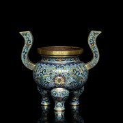 Bronze censer with cloisonné enamel, Qing dynasty