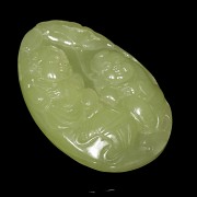 Medalla de jade amarillo tallado, dinastía Qing, S.XIX