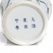 Enameled porcelain vase, with Kangxi seal.