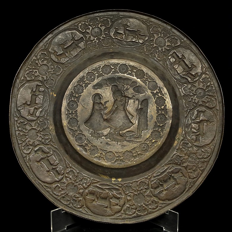 Indian embossed plate, 19th century