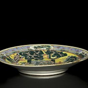 Green family ‘Imperial Court’ porcelain dish, Qing dynasty