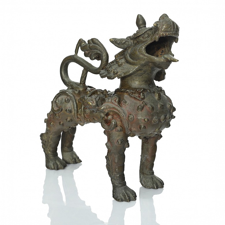 León guardián de bronce, Nepal, S.XIX