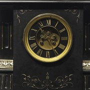 Large marble clock, Napoleon III style,  20th century