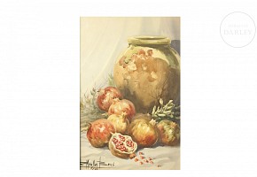 Ramón Miralles Boscá (1940) ‘Still life with pomegranates’