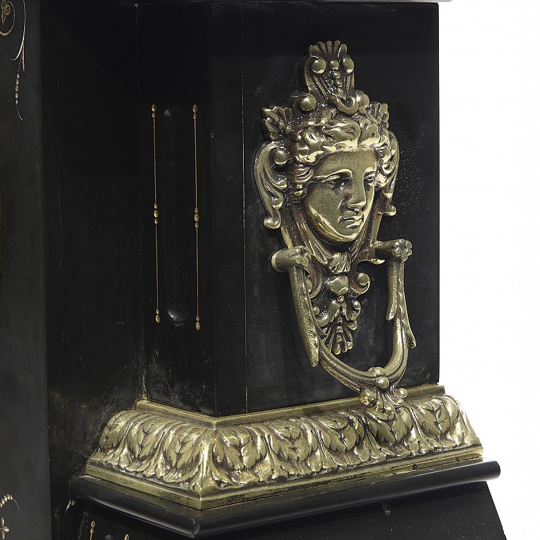 Large marble clock, Napoleon III style,  20th century - 5