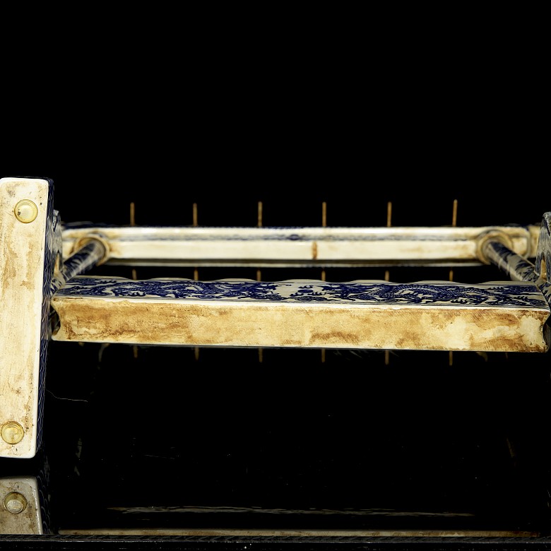 Porcelain stand with three brushes, 20th century