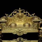 Large Italian gilt metal writing desk, early 20th century