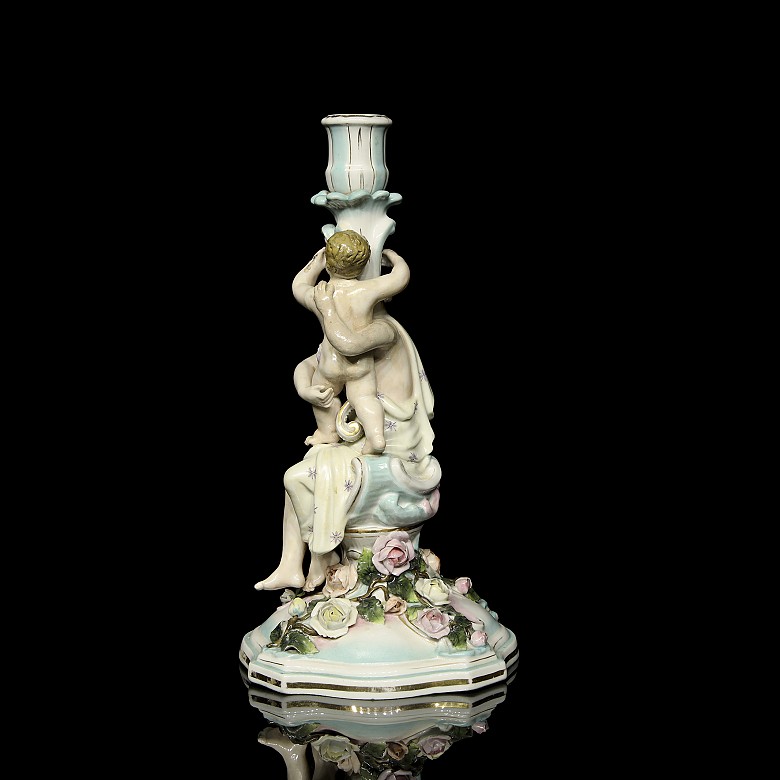 German porcelain ‘Candelabra of a woman with child’, 20th century