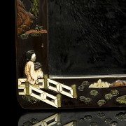 Pair of inlaid wooden mirrors, Qing dynasty.