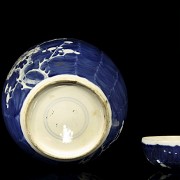 Porcelain plum flask, 20th century