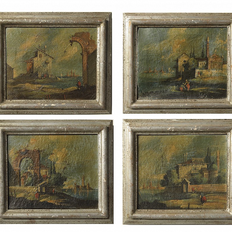 German school, 20th century “Set of landscapes”