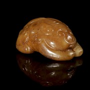 Carved reddish jade figure “Beast”, Qing dynasty