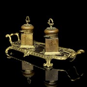 Stone and bronze scribe's desk, 19th century