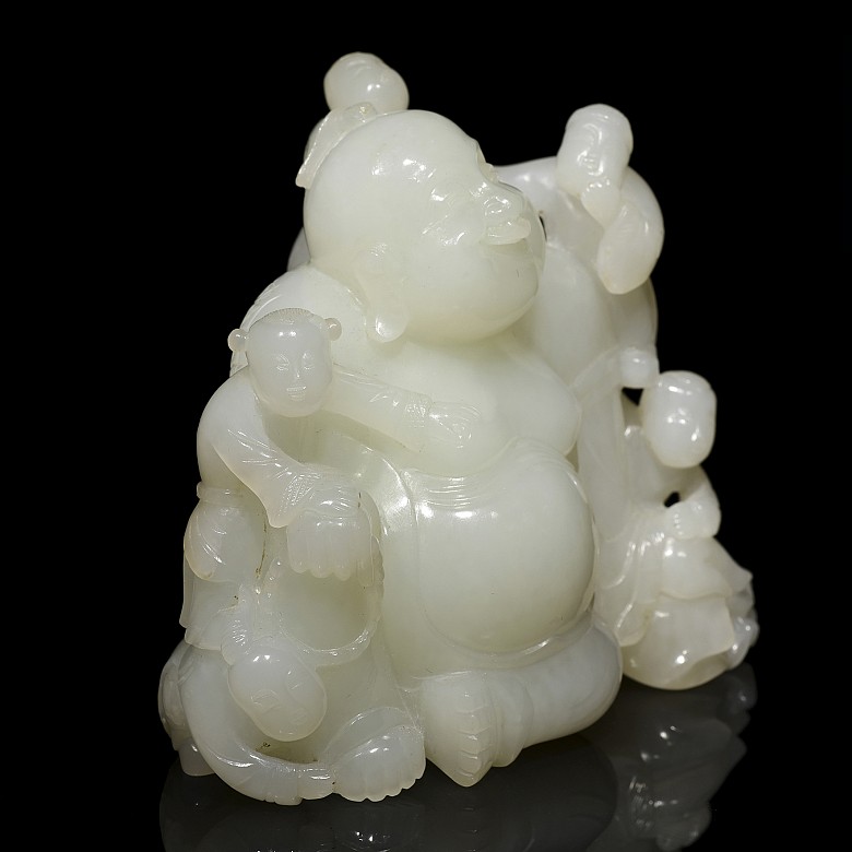 White jade Buddha, Qing dynasty, 19th century