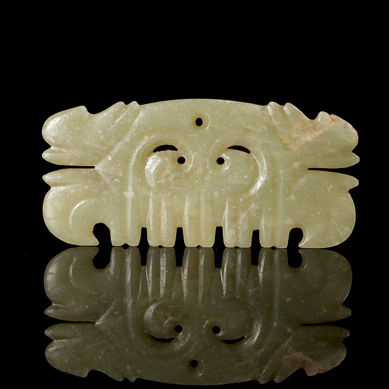 Carved jade ‘Gouyun Pei’ plaque, Hongshan style