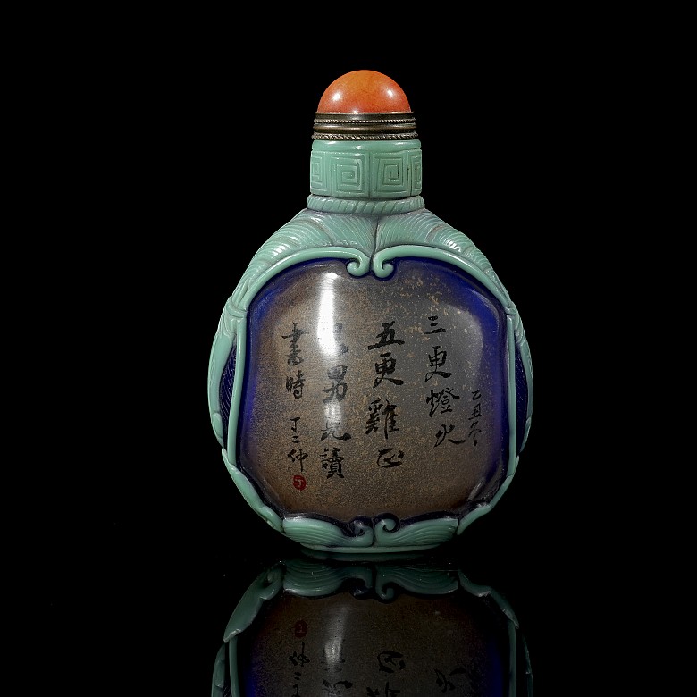 Liuli enamelled snuff bottle ‘Animals’, 20th century