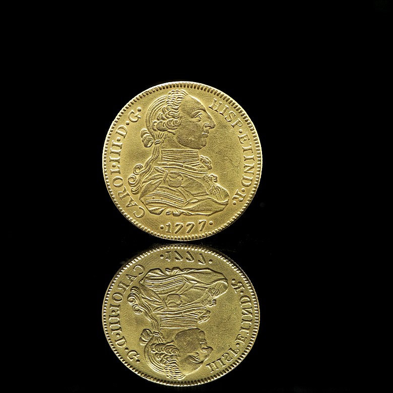 Gold coin ‘King Charles II’, Peru, 18th century