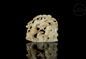 Carved jade figurine ‘Resting Deer’, Qing dynasty