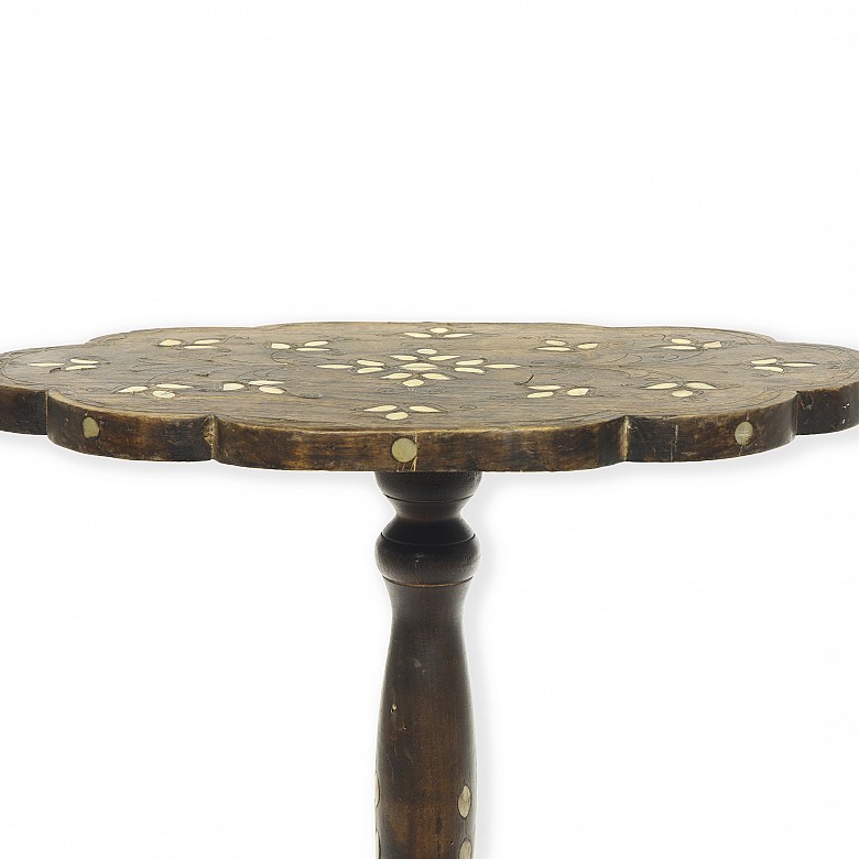 Wood and mother-of-pearl side table, Syria, 20th century