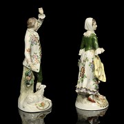 Pareja de porcelana alemana, Sitzendorf, S.XIX