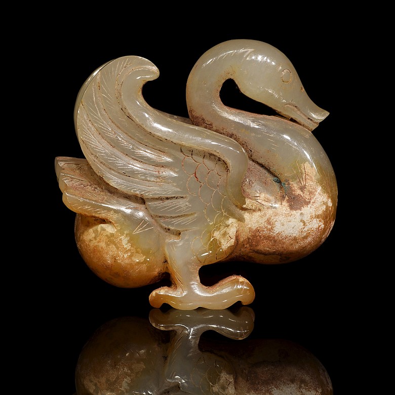 Carved jade figurine ‘Goose’, Han dynasty