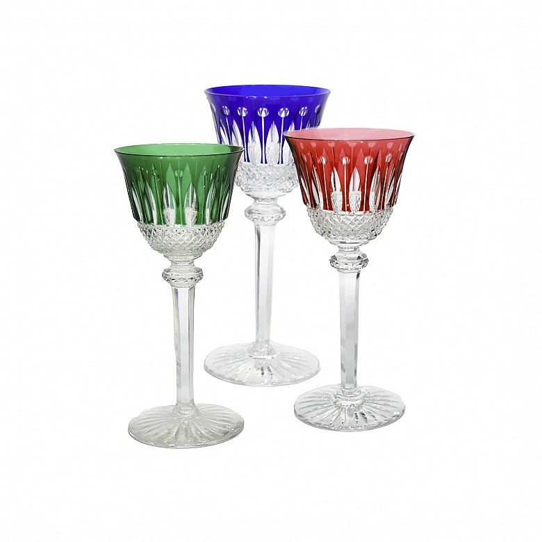 Twelve glass cups, Baccarat, 20th century