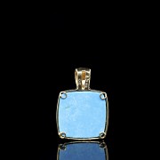 Pendant in yellow gold and turquoise - 2