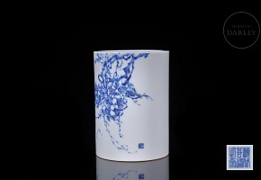 Porcelain brush pot, Wang Bu style, 20th century