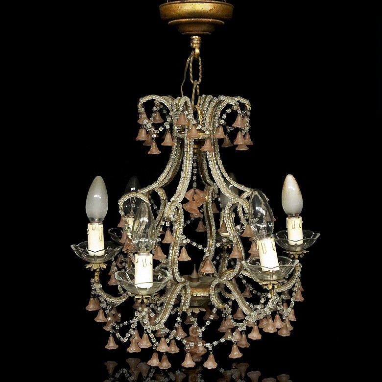 Glass bead chandelier, 20th century