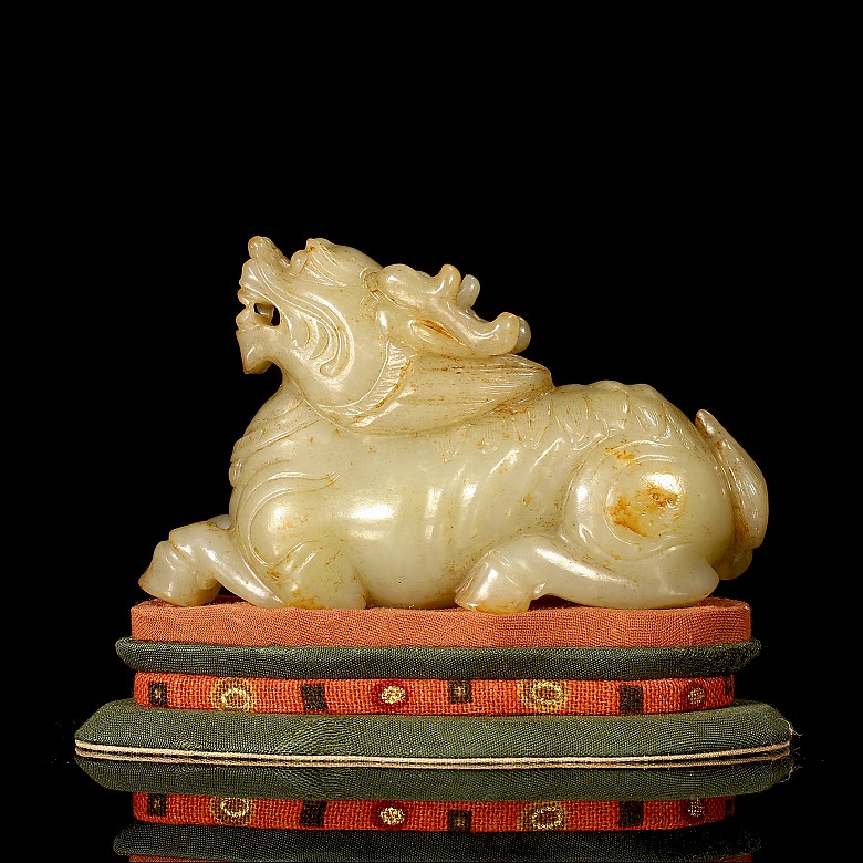 Carved jade figure ‘Qilin’, Qing Dynasty