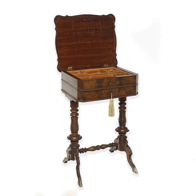 Wooden sewing table, 19th century