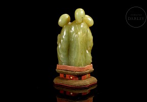 Yellow jade figurine ‘Monks’, Han style