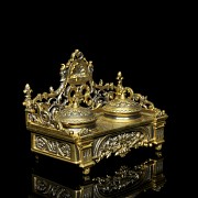 Louis XIV style gilt inkwell, 19th-20th century - 1