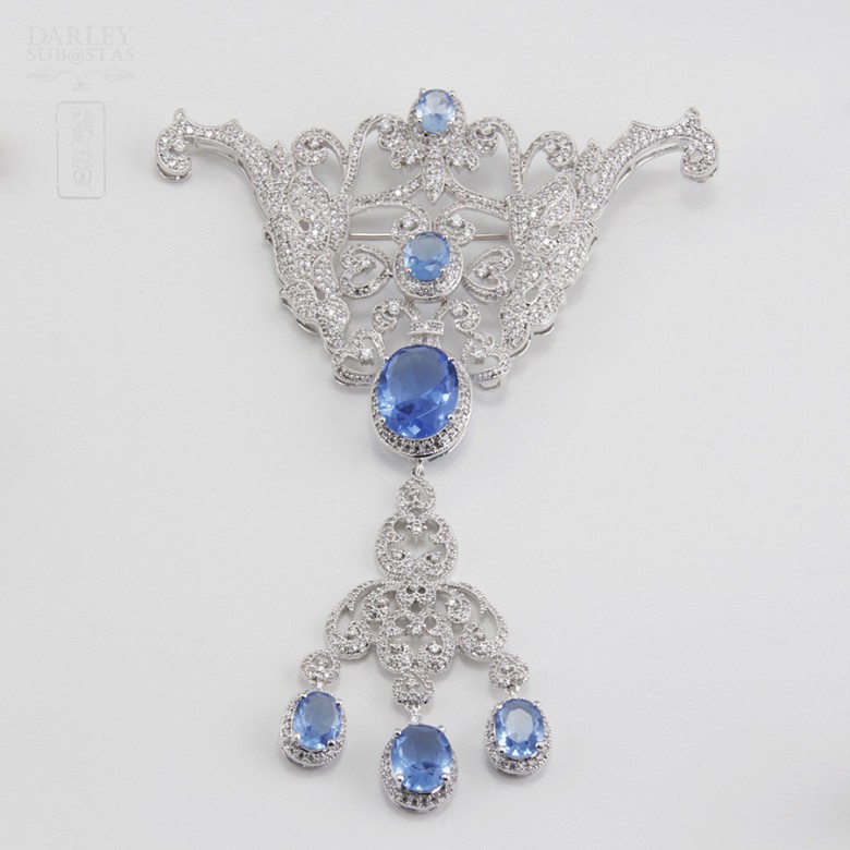 Faller blue dressing and rhodium plated - 1