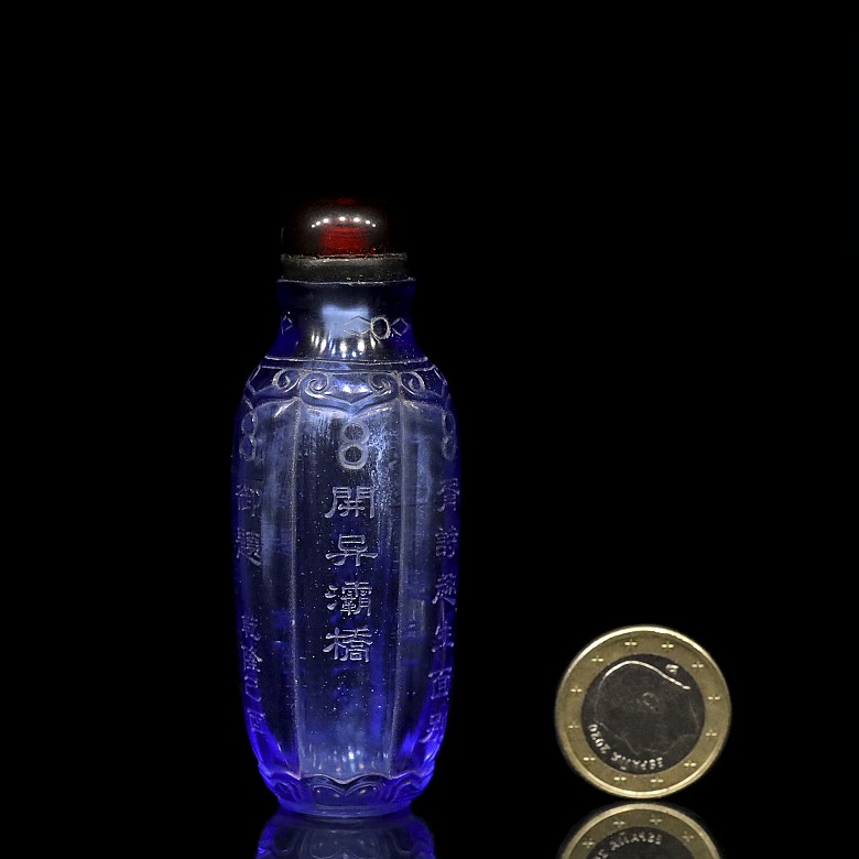 Botella de rapé de cristal, dinastía Qing, Qianlong