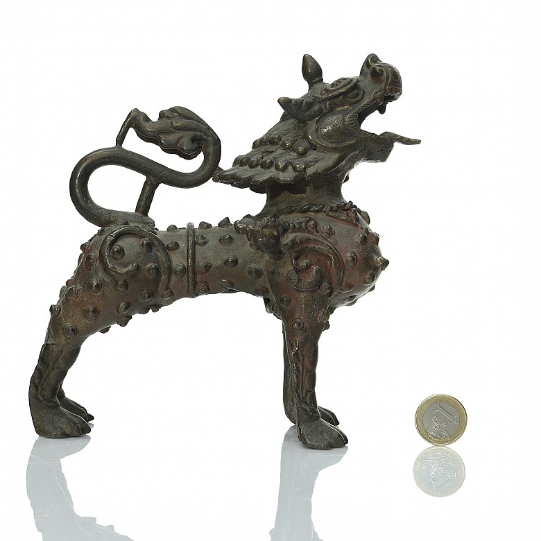 León guardián de bronce, Nepal, S.XIX