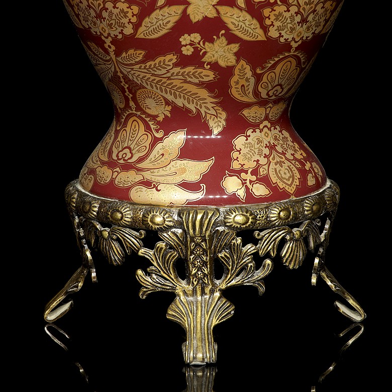 Large red vase, Louis XV style, 20th century - 4