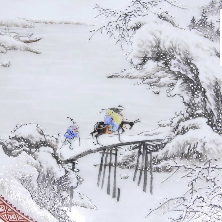 Glazed porcelain plate, Yu Wenxiang (1910 – 1993), 1962.