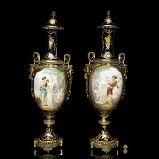 Sèvres porcelain ‘Pair of vases with scenes from romances’, 18th-19th century