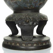 Enamelled bronze cloisonné vase, 20th century