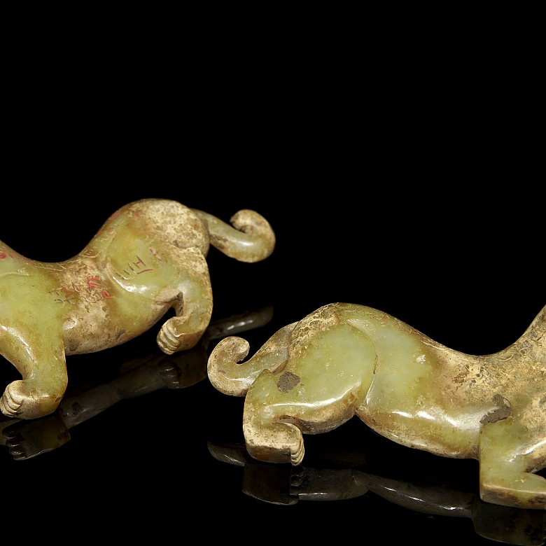 Jade ‘Tiger’ amulet, Western Han dynasty - 4