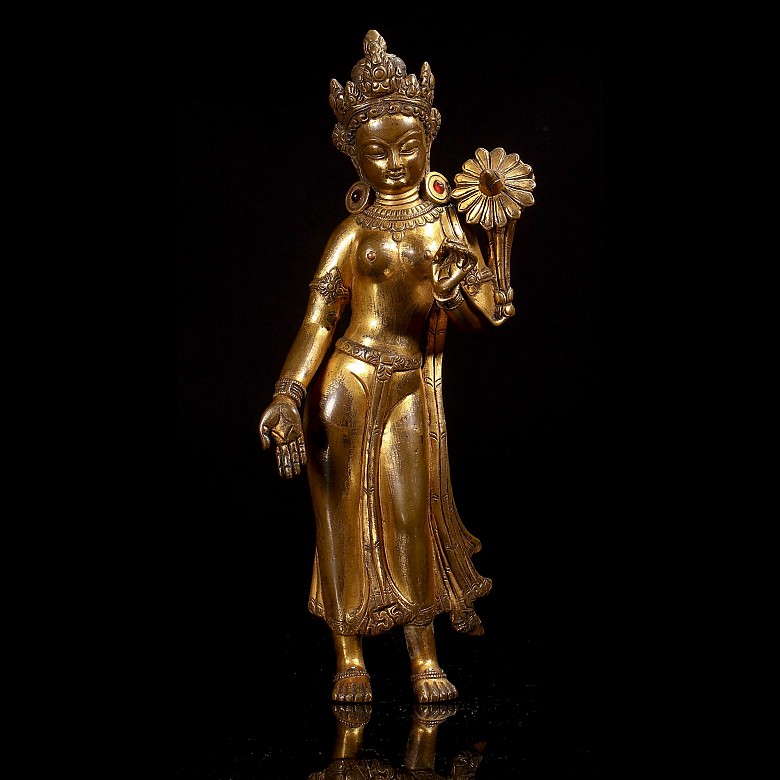 Gilt bronze figure “Tara”, Nepal, 19th century