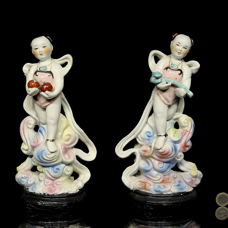 Pair of porcelain children, 20th century - 11