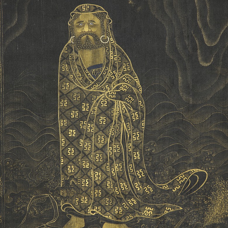 Chinese painting “Bodhidharma”, Qing dynasty, Qianlong period