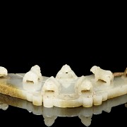 Huang carved jade “Tapirs”, Fighting Kingdoms