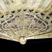 Mother-of-pearl fan ‘Floral stall’, 20th century