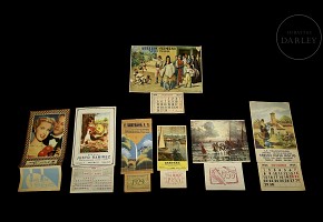 Set of antique calendars, 1929-1960