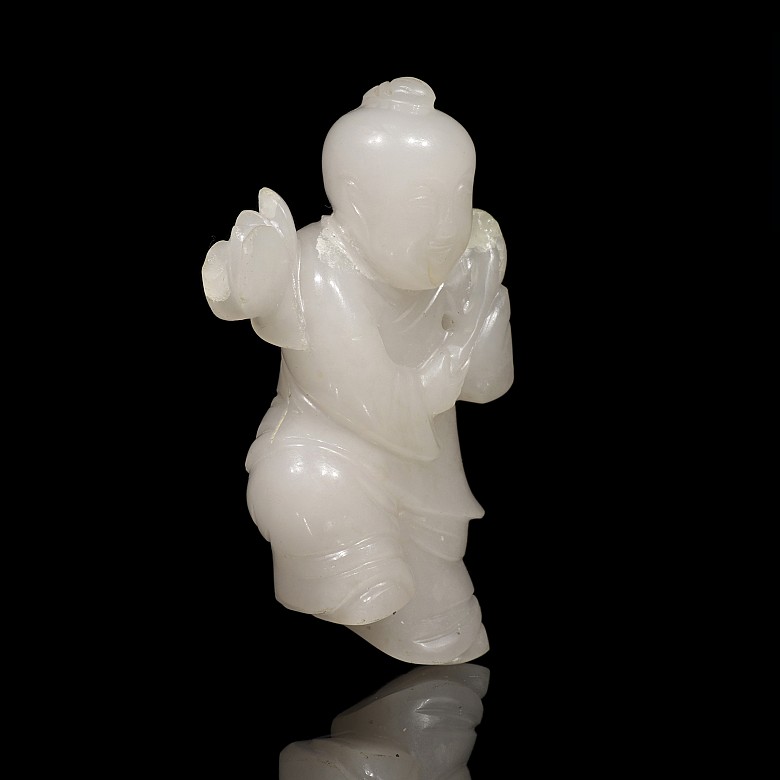 Small carved jade character, 20th century