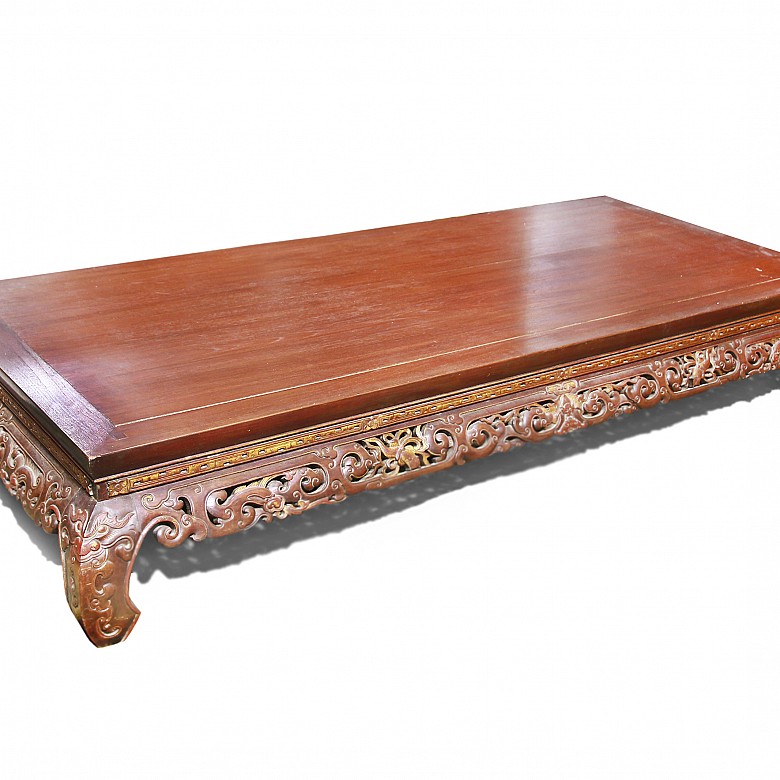 Indochinese bed with carved decoration, 20th century